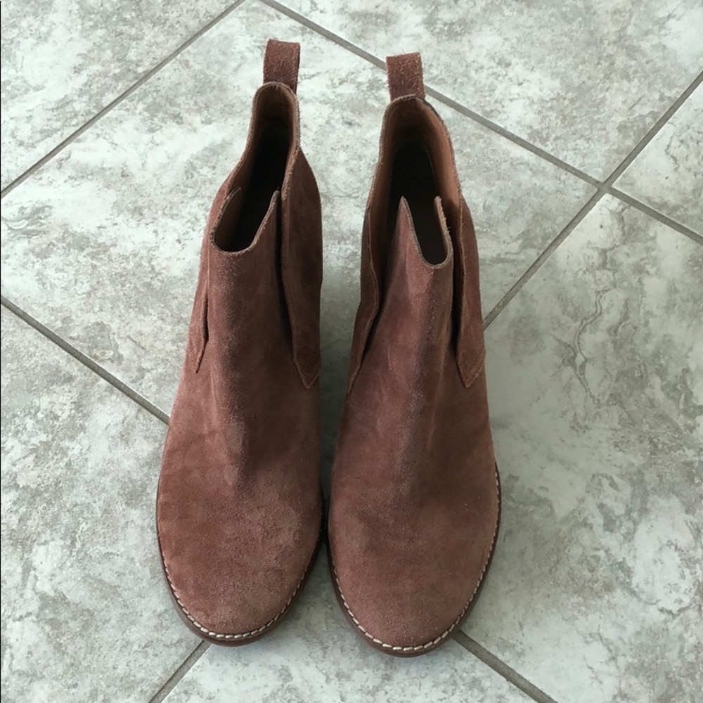 Lucky Brand Brown Wedge Booties